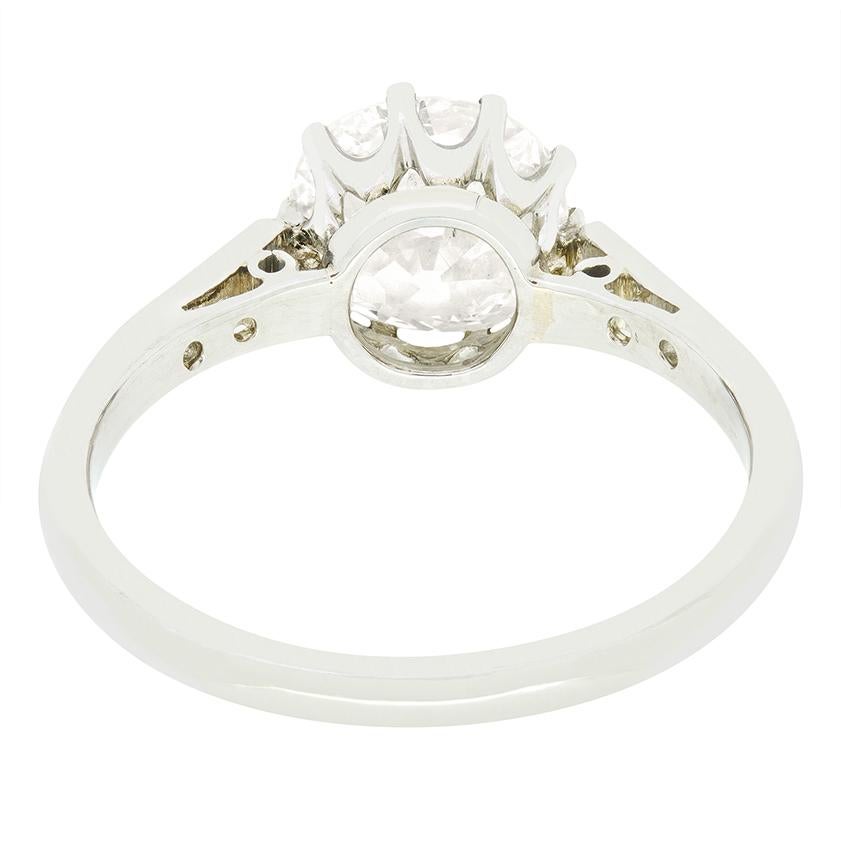Taglio antico europeo Anello solitario con diamante Art Deco da 2,00 carati, anni '20 ca. in vendita