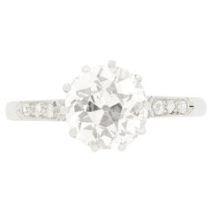 Anello solitario con diamante Art Deco da 2,00 carati, anni '20 ca.