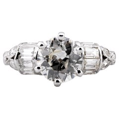 Art Deco 2.02Ctw Old European Cut Diamond Vintage Engagement Ring in Platinum