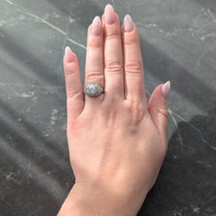 Art Deco 2.03 CTW Old European Diamond Platinum Foliate Vintage Engagement Ring