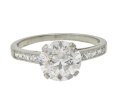 Art Deco 2.05 CTW Old European Cut Diamond Platinum Vintage Engagement Ring