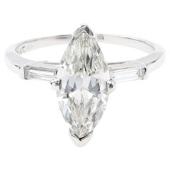 Art Deco 2.06 Carat Marquise Cut Diamond Platinum