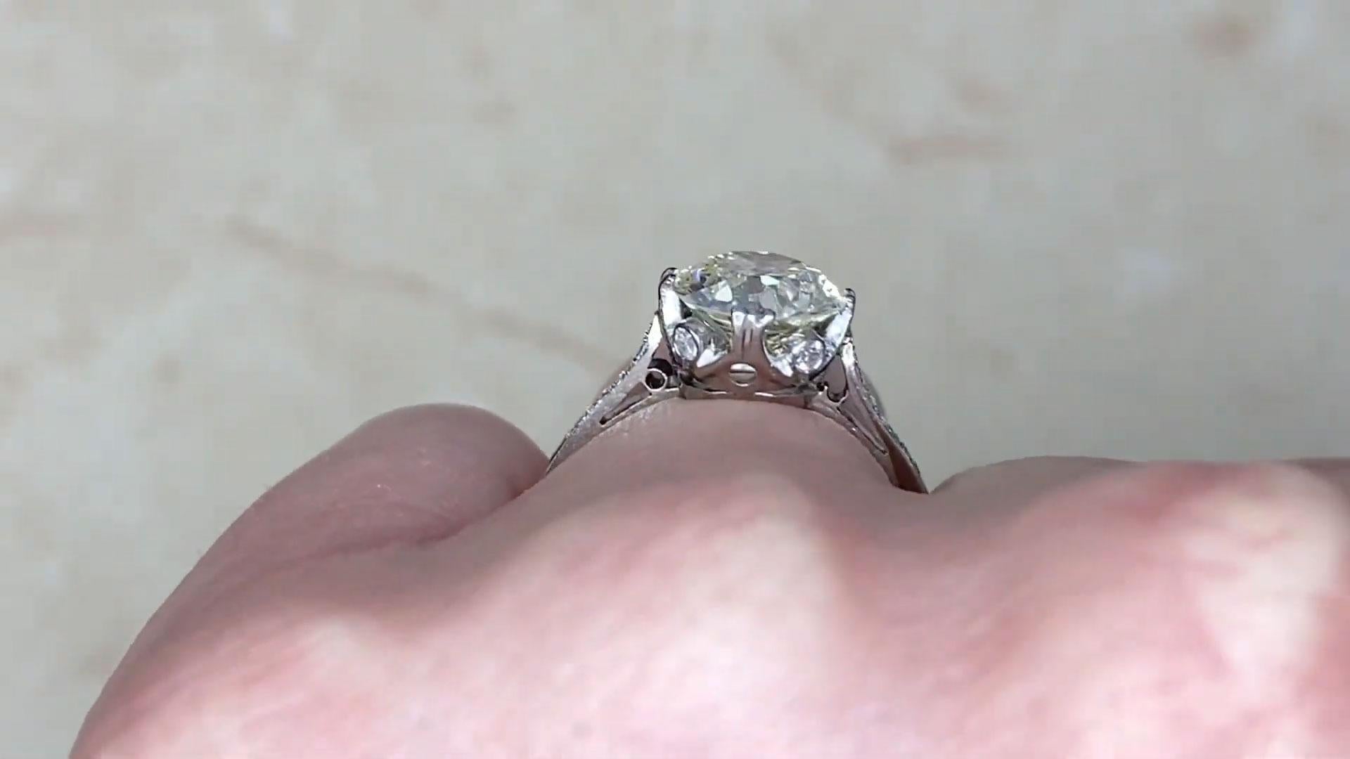 Art Deco Old Euro-cut Diamond (Approx. 2.00-Carats), Platinum, Circa 1920 1