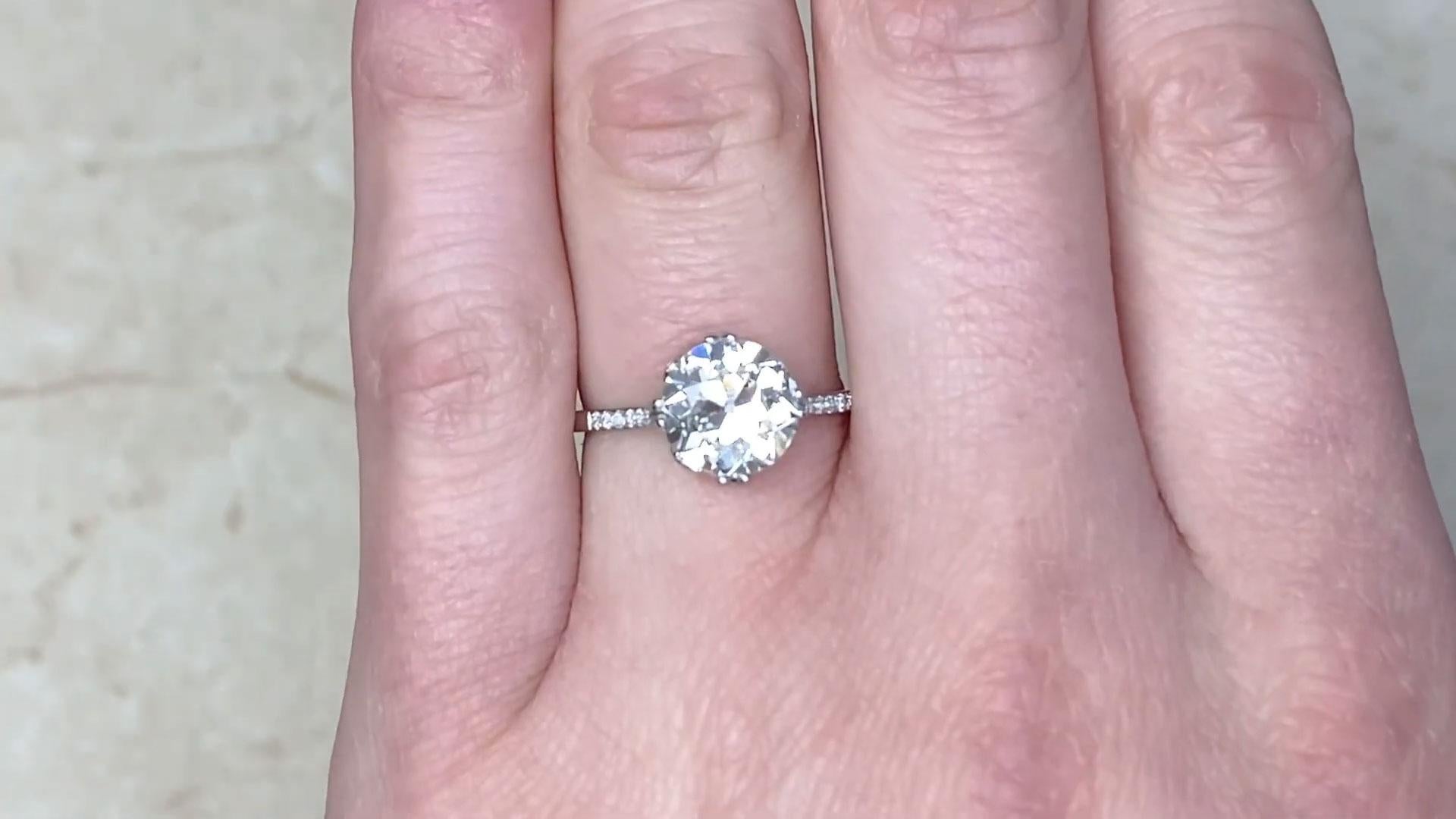 Old European Cut Art Deco Old Euro-cut Diamond (Approx. 2.00-Carats), Platinum, Circa 1920