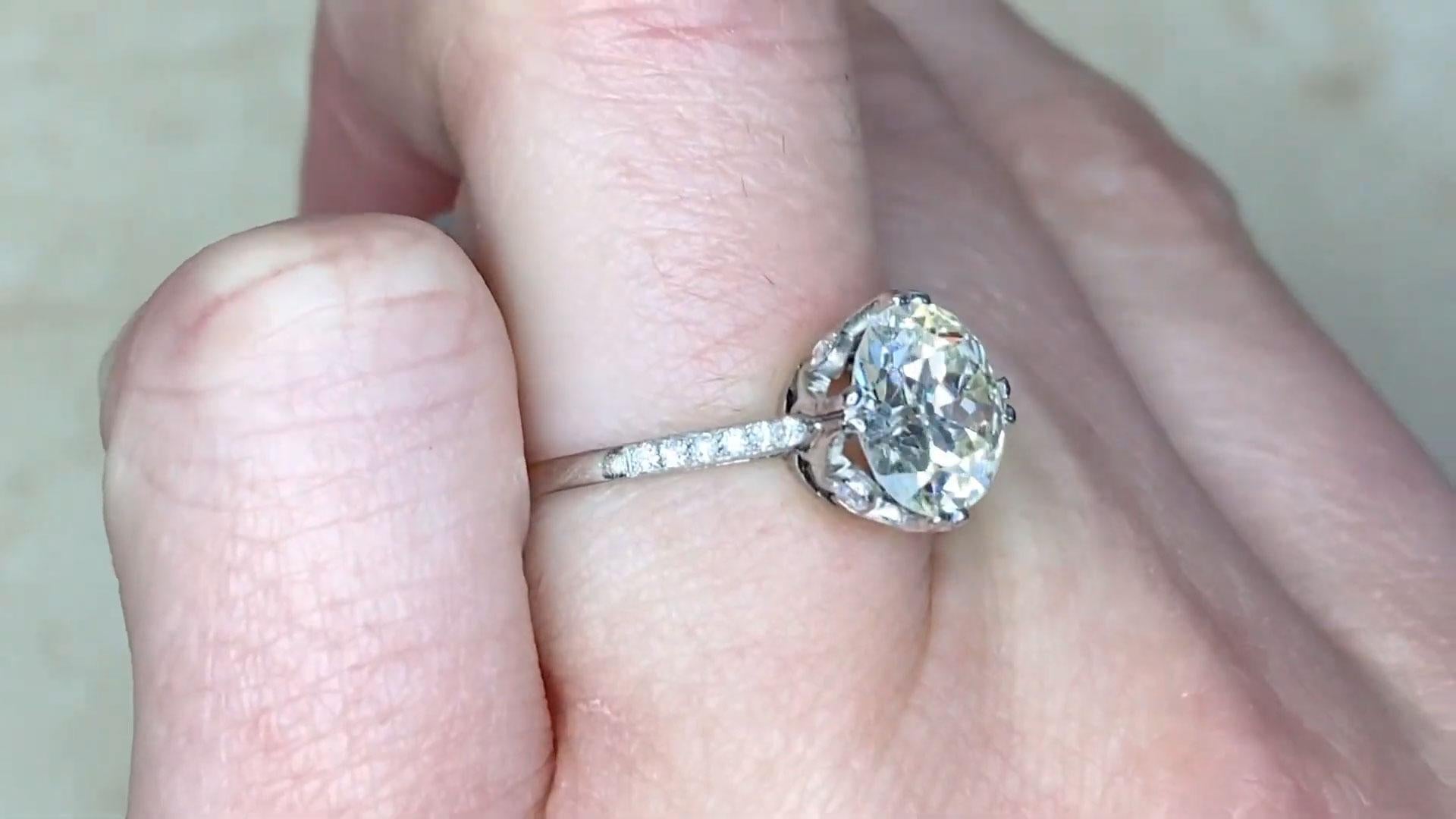 Art Deco Old Euro-cut Diamond (Approx. 2.00-Carats), Platinum, Circa 1920 In Excellent Condition In New York, NY