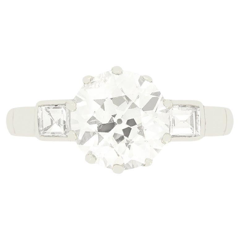 Art Deco 2,09ct Diamant Solitär Ring, ca. 1920er Jahre