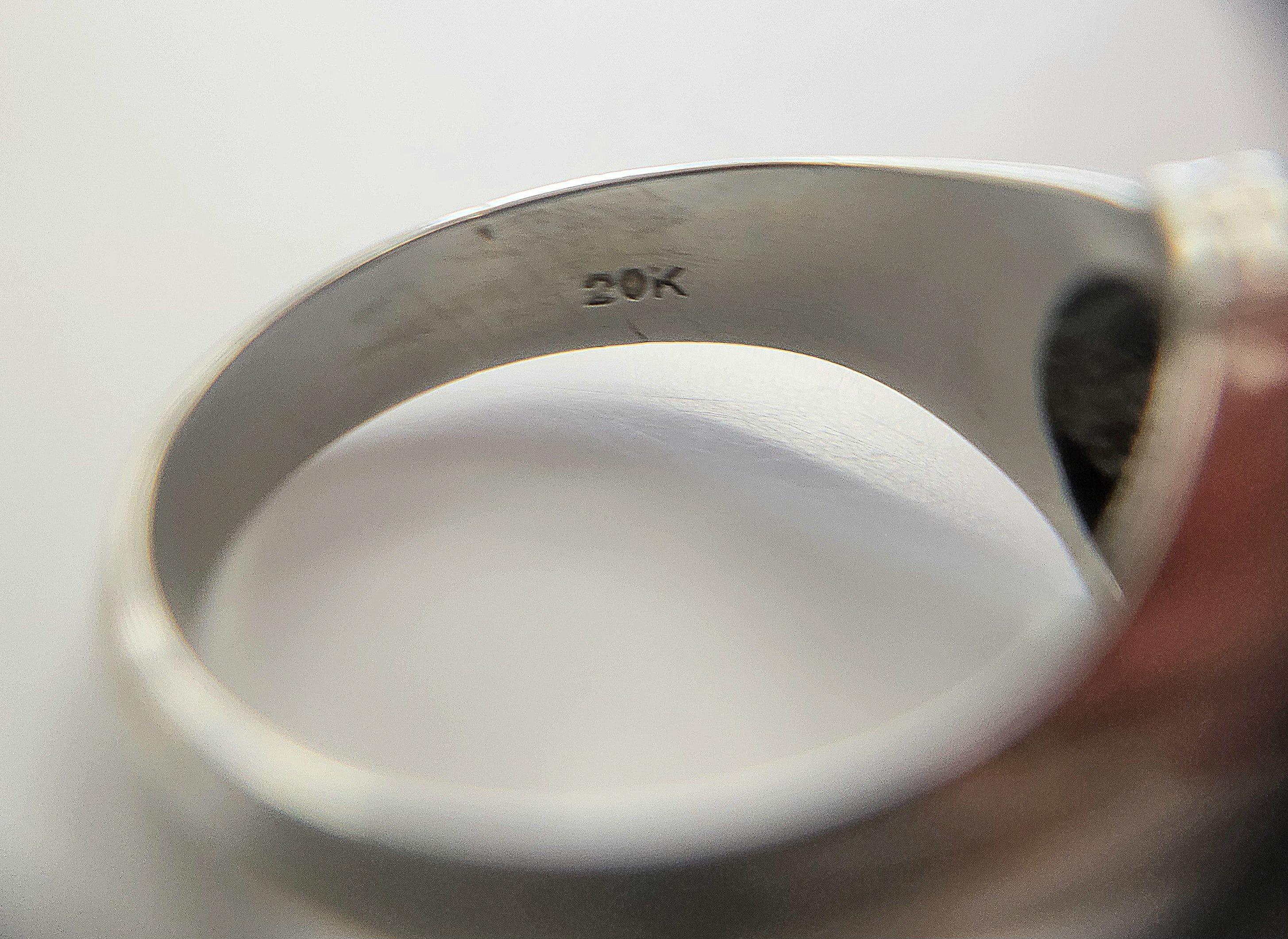 Bague Art déco en or 20K, taille européenne ancienne et saphir, avec diamant en vente 1