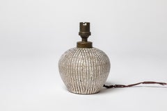 art deco 20th century desin white and black ceramic table lamp style of Besnard