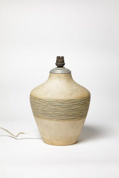 art deco 20e siècle lampe de table en céramique blanche et grise circa 1940