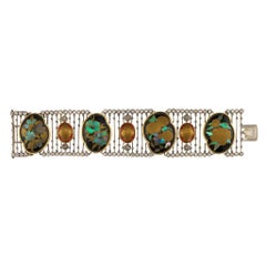 Art Deco 20th Century French 18K Gold and Japanese Lacquer Bracelet, circa 1920
