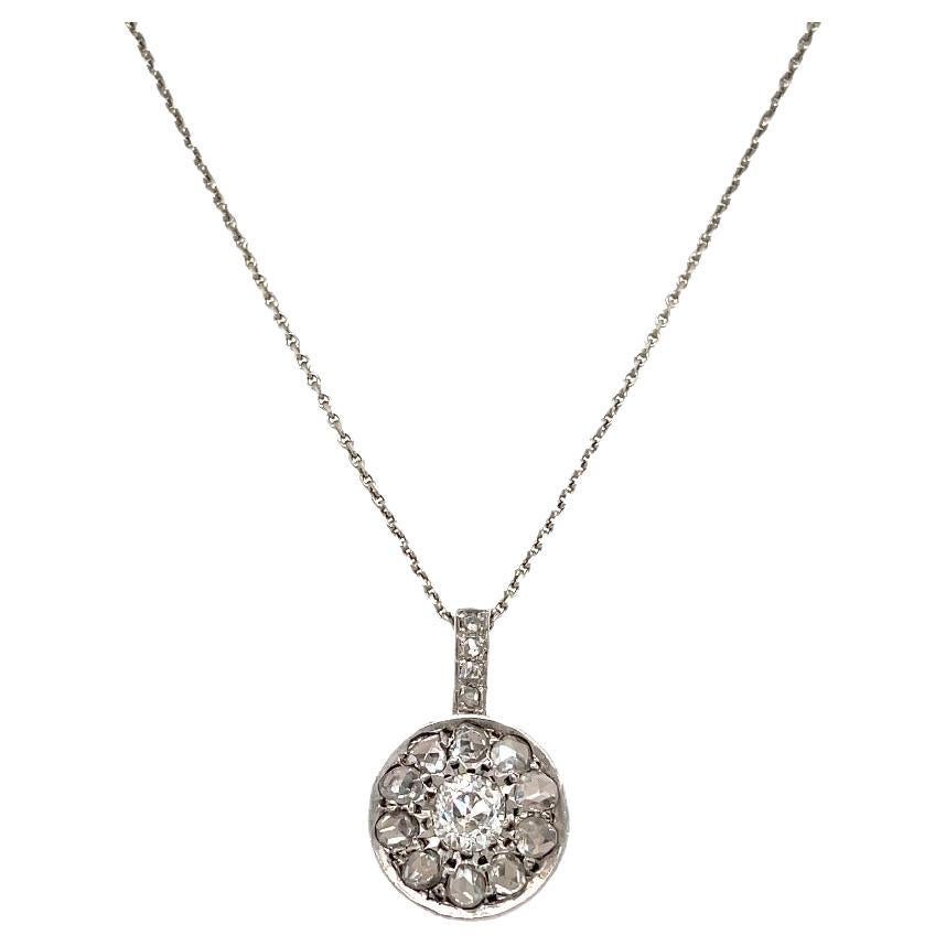 Art Deco 2.10 Carat Diamond Pendant Necklace For Sale