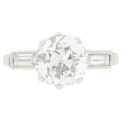 Art Deco 2.10 Carat Diamond Solitaire Ring, circa 1920s
