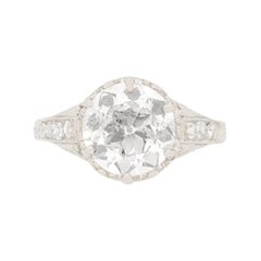 Antique Art Deco 2.12ct Diamond Solitaire Engagement Ring, c.1920s