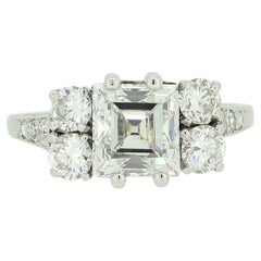 Art Deco 2.14 Carat Carre Cut Diamond Ring