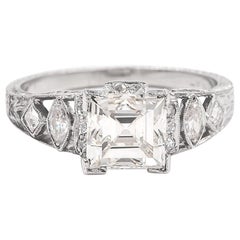 Art Deco 2.14 Carat GIA Certified Square Step Carré Cut Diamond Engagement Ring