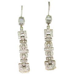 Art Deco 2.15 Carat Diamond Drop Earrings