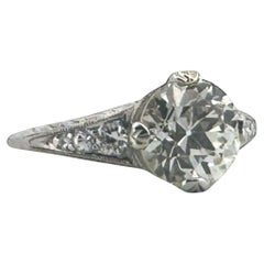 Art Deco 2.17 Carat Old European Cut Diamond Engagement Ring GIA Art Deco 2.17 Carat Old European Cut Diamond Engagement Ring GIA