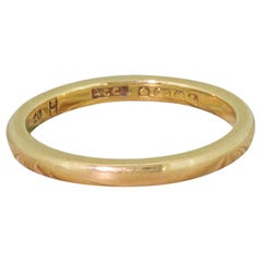 Vintage Art Deco 22 Karat Yellow Gold Wedding Band