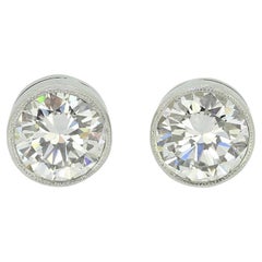 Art Deco 2.20 Carat Diamond Stud Earrings