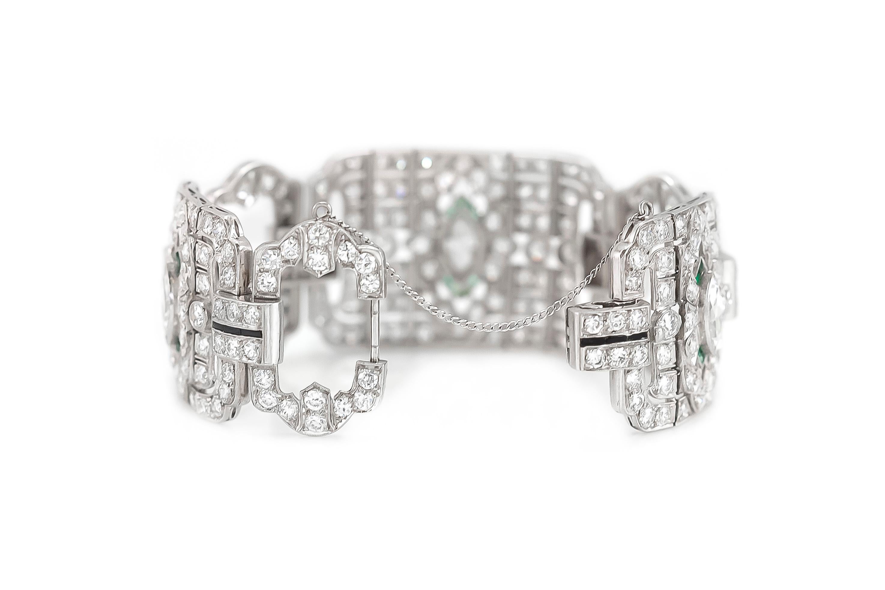 Art-déco-Armband mit 22,00 Karat Diamant (Marquiseschliff) im Angebot