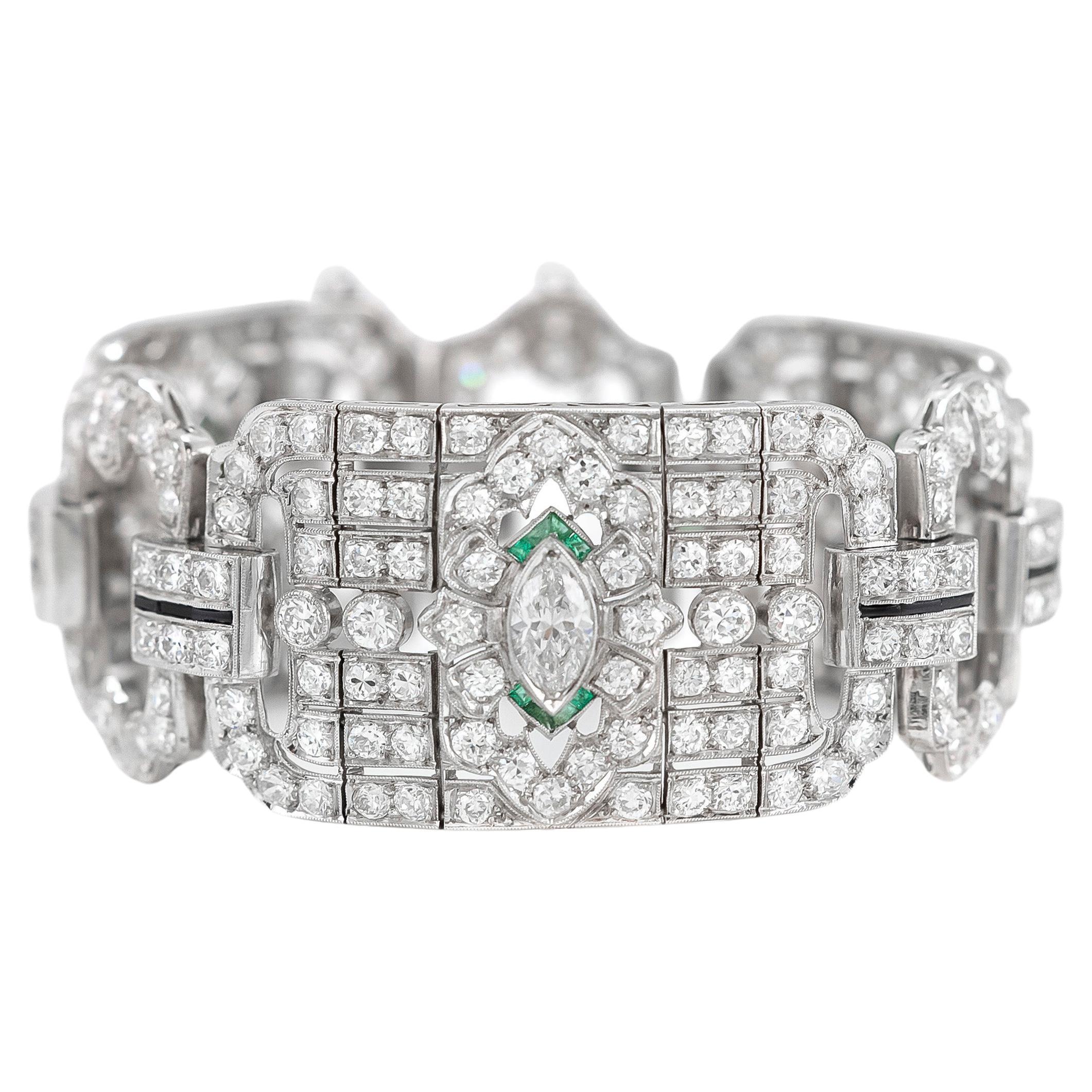 Art Deco 22.00 Carat Diamond Bracelet