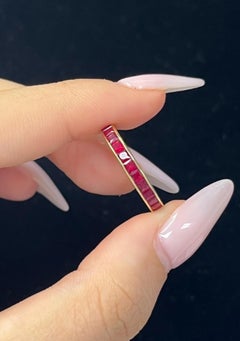 Art Deco 2.28ct Ruby Eternity Ring in 14K Yellow Gold, Unisex