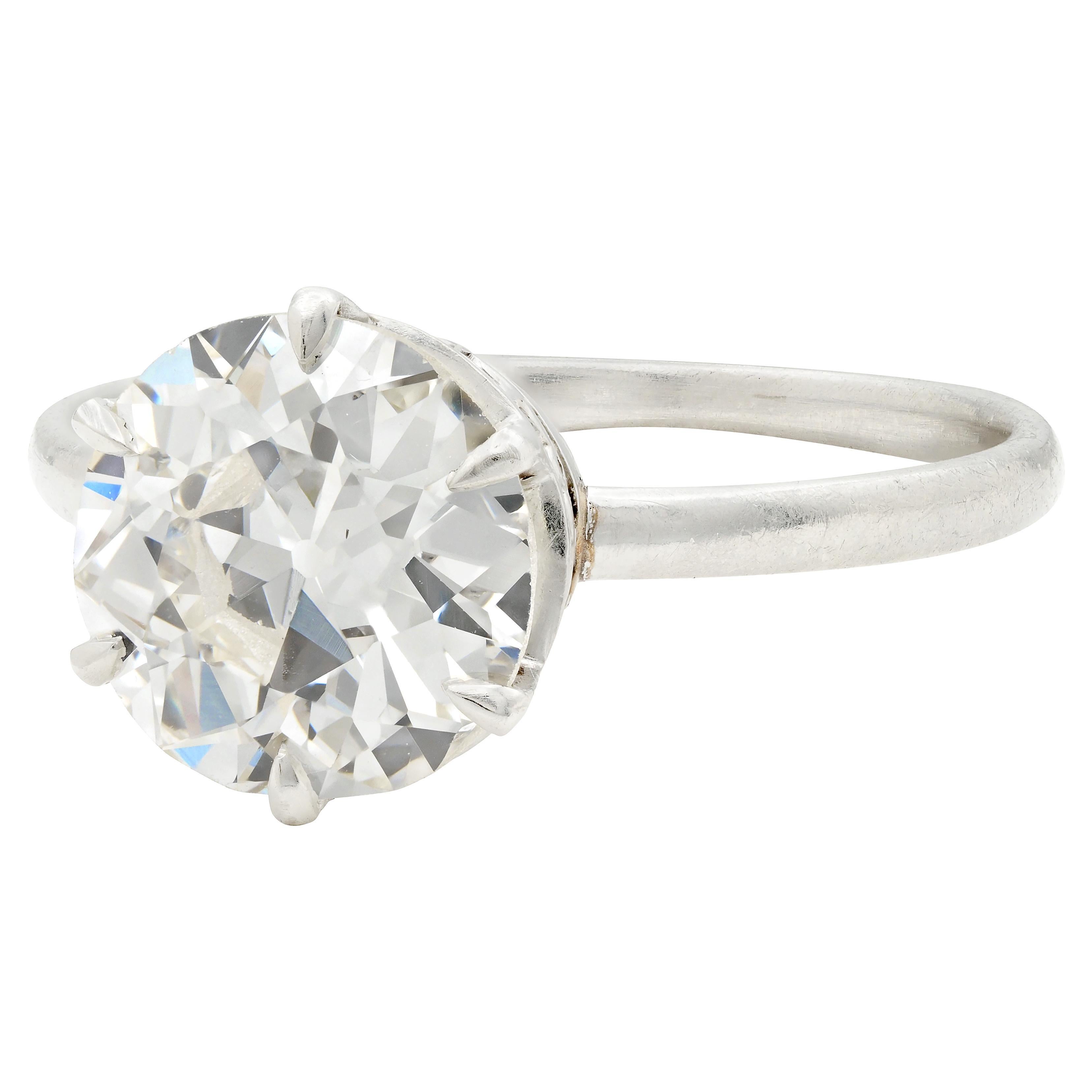 Anello di fidanzamento solitario vintage in platino con diamante Art of Vintage 2,29 CTW GIA in vendita 1