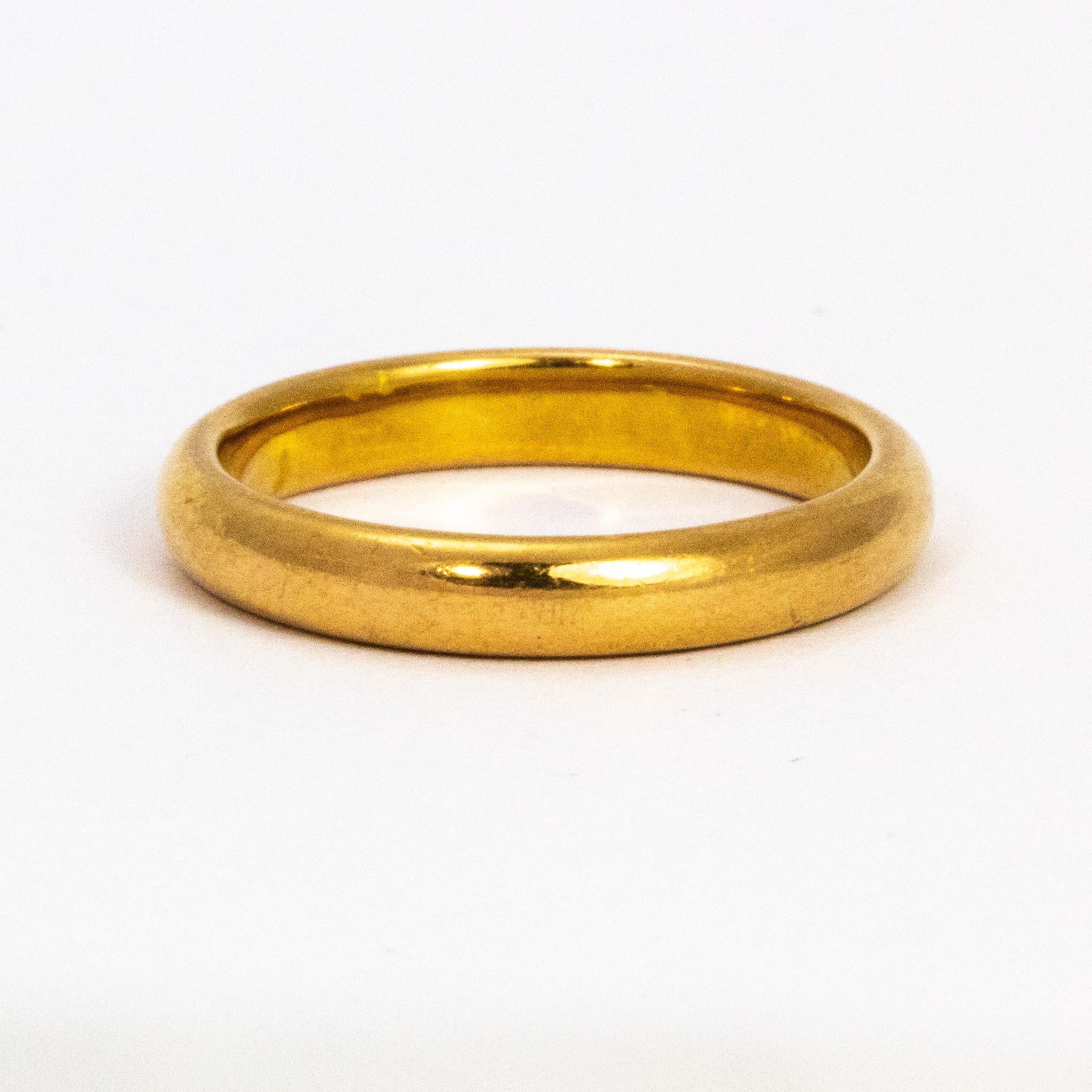 Art Deco 22 Carat Gold Band In Good Condition In Chipping Campden, GB