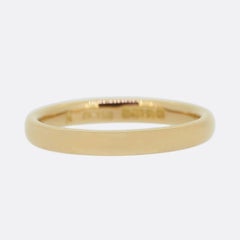 Art Deco 22ct Rose Gold Wedding Band Ring 2mm Size M
