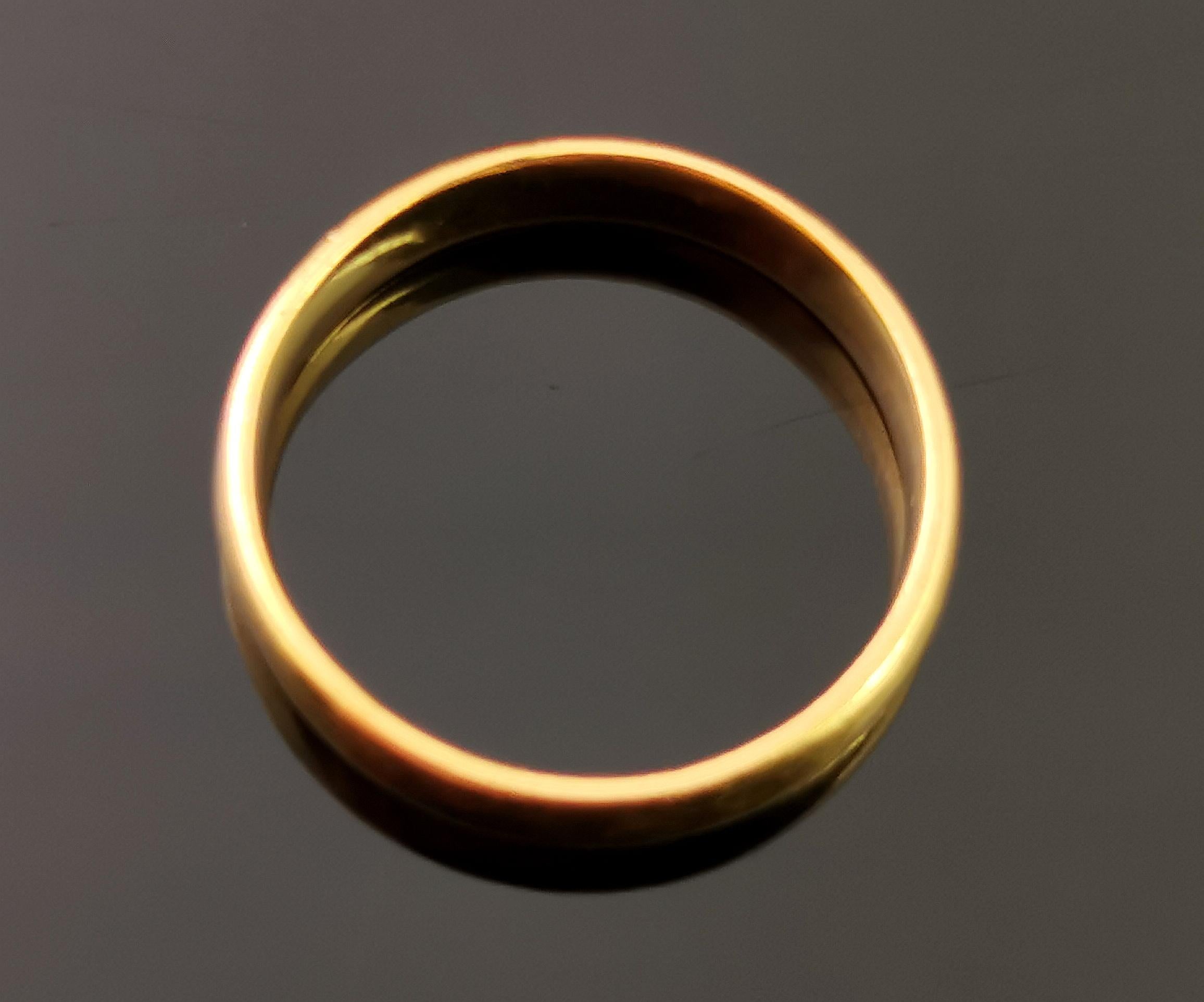 Art Deco 22k Yellow Gold Wedding Band Ring 1