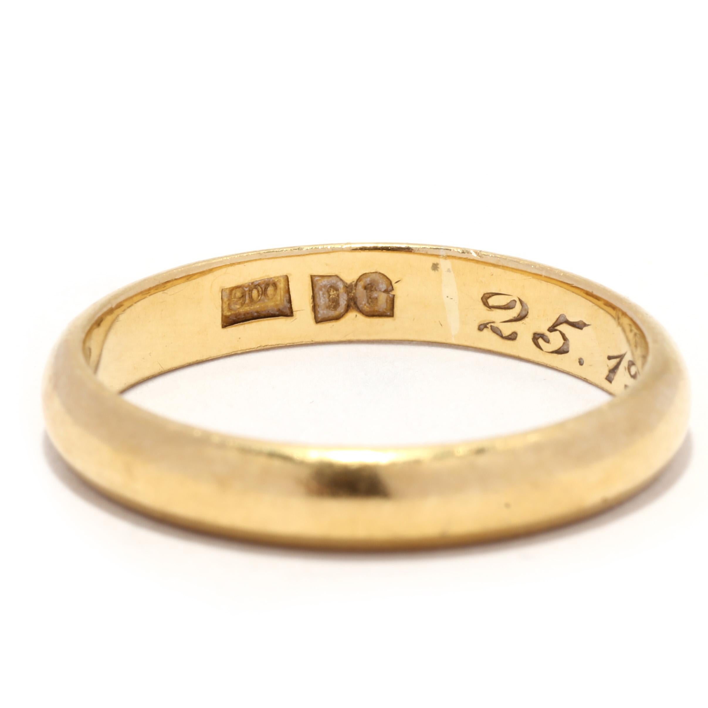 Art Deco 22KT Gelbgold Ehering (Art déco)