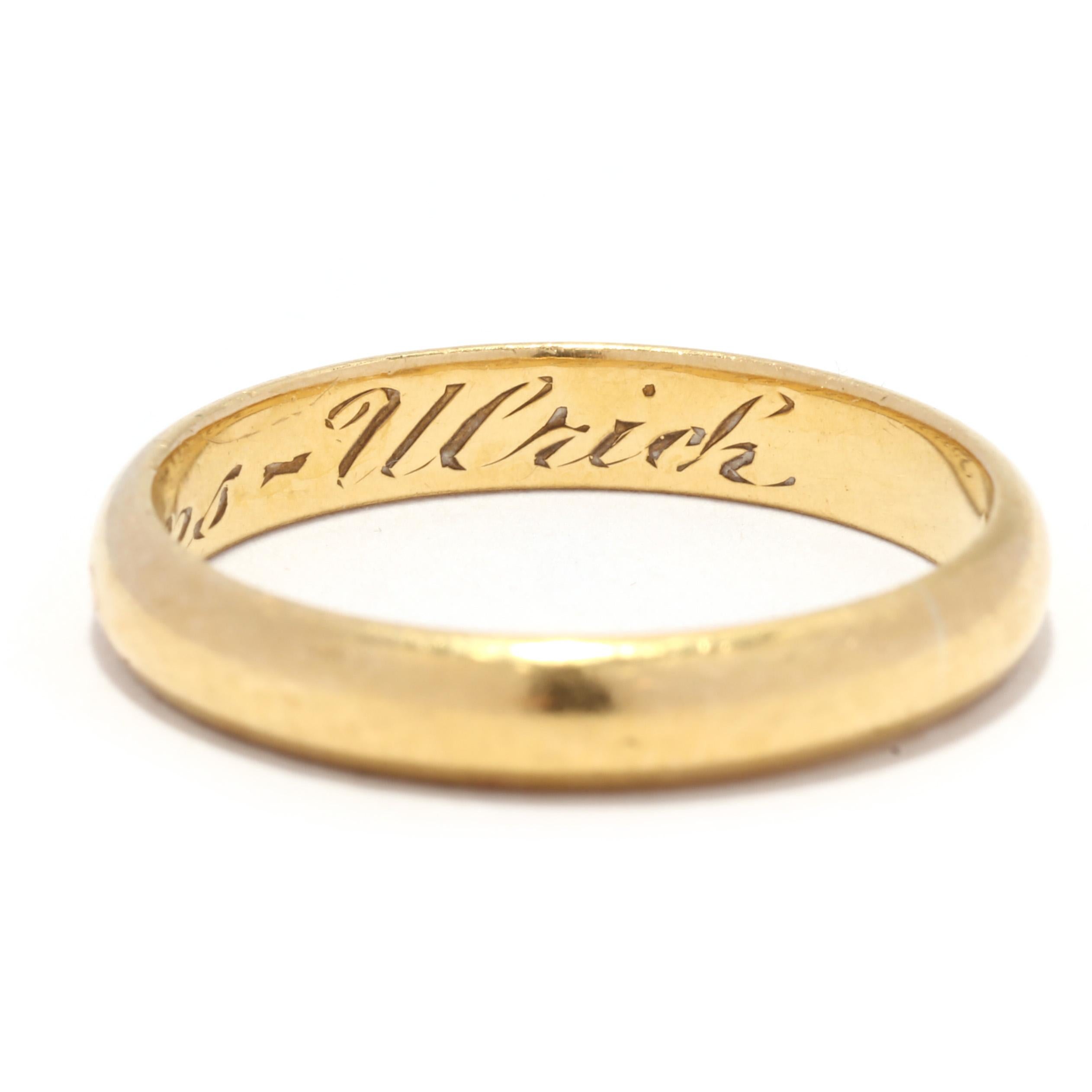 Art Deco 22KT Gelbgold Ehering 1