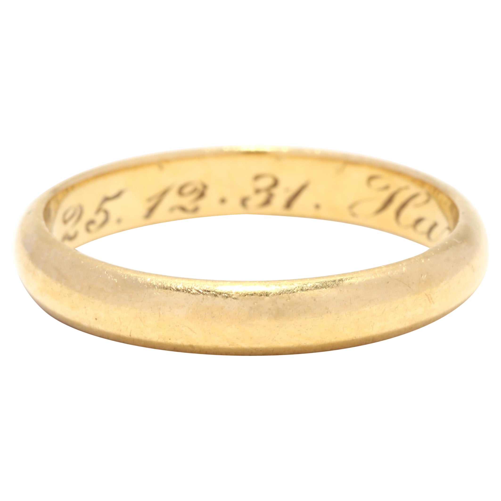 Art Deco 22KT Gelbgold Ehering