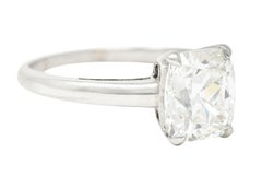 Art Deco 2.33 Carat Old Mine Cut Diamond Platinum Solitaire Engagement Ring GIA