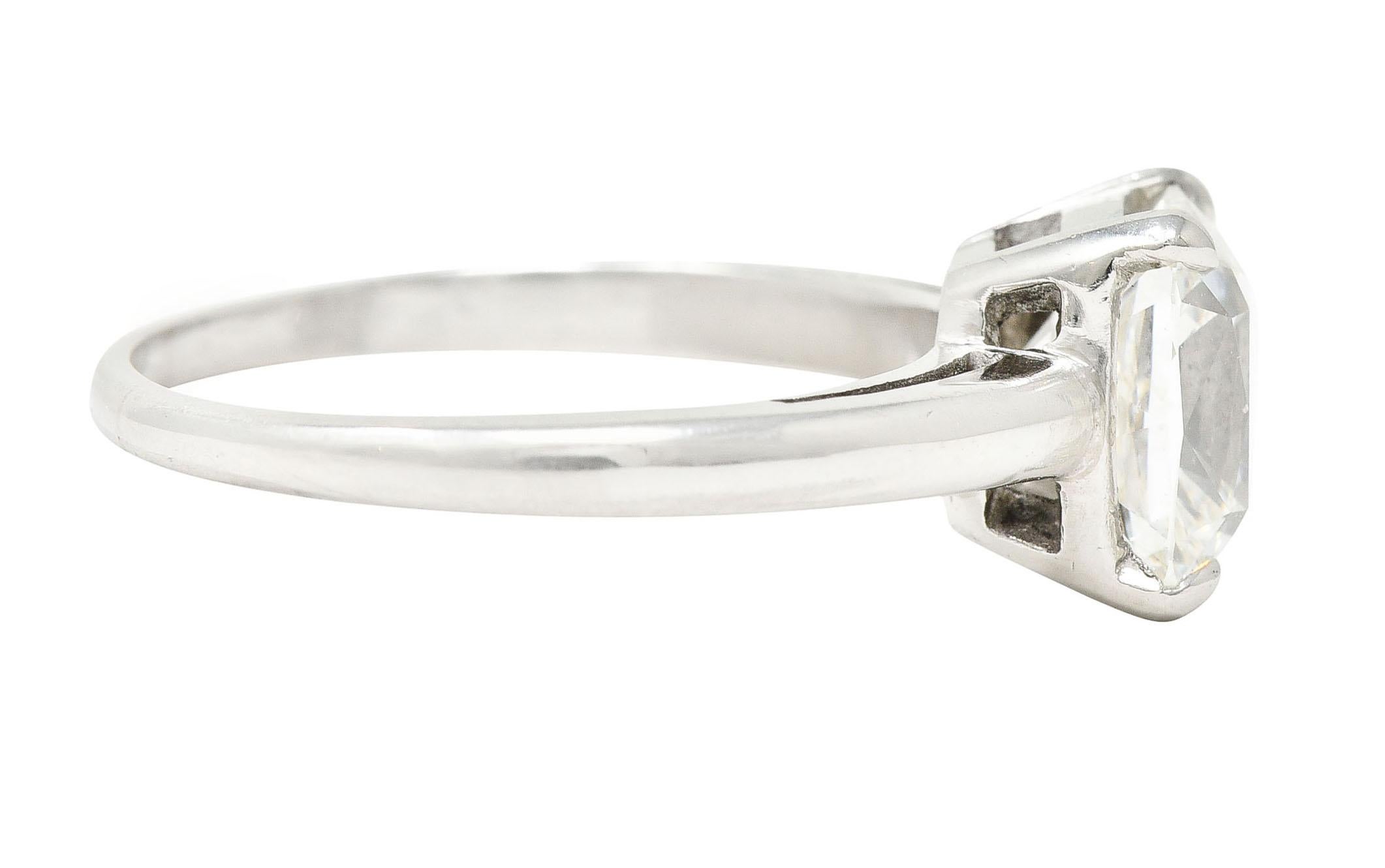 Art Deco 2,33 Karat Diamant im alten Minenschliff Platin Solitär Verlobungsring GIA (Art déco) im Angebot