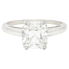 Art Deco 2.33 Carat Old Mine Cut Diamond Platinum Solitaire Engagement Ring GIA