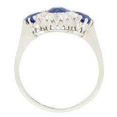 Art Deco 2.35ct Sapphire and Diamond Cluster Ring, c.1920s