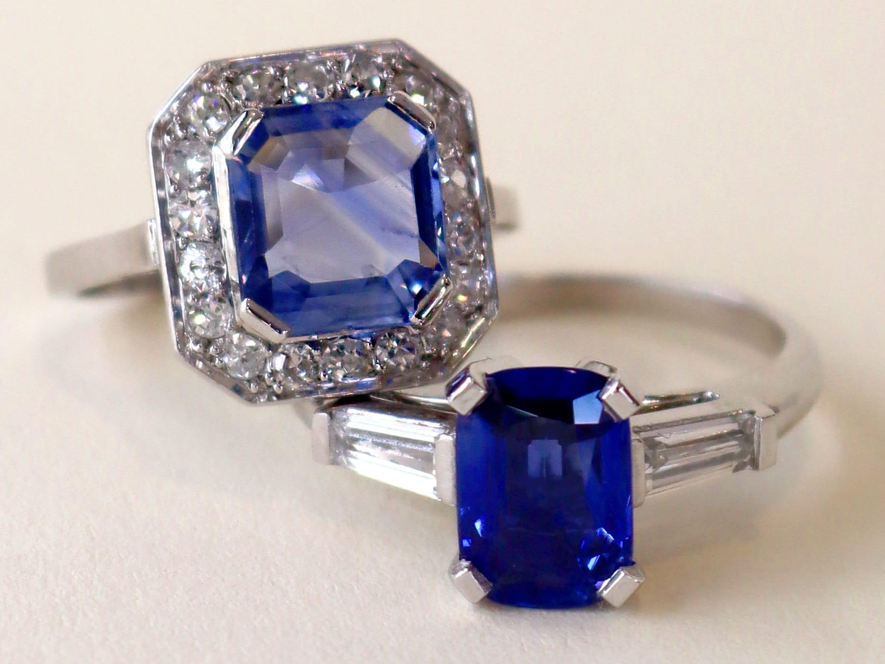 Art Deco 2.38 Carat Burmese Sapphire 0.30 Carat Diamond Platinum Ring Circa 1930 Art Decó en venta