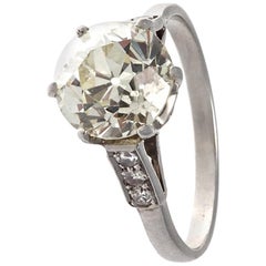Art Deco 2.38 Carat Diamond Platinum Engagement Ring