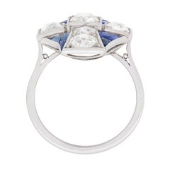 Art Deco 2.40ct Diamond and Sapphire Cocktail Ring, circa 1920s