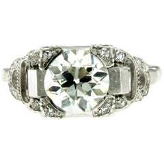 Art Deco 2.40 Carat Diamond Platinum Ring
