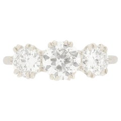 Art Deco 2.40ct Diamond Three Stone Ring, c.1920s