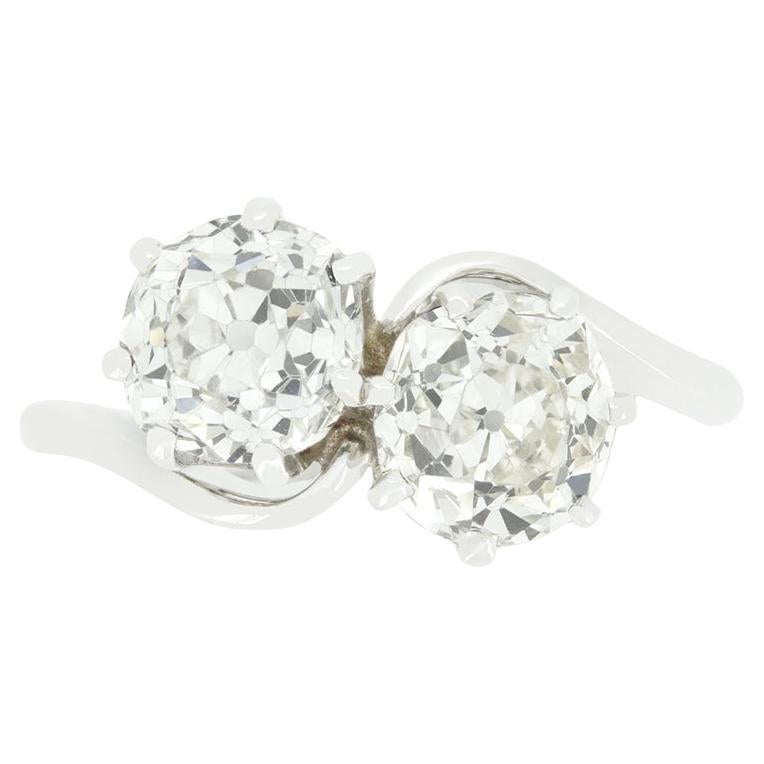 Art Deco 2.40ct Diamond Toi et Moi Two Stone Ring, c.1920s