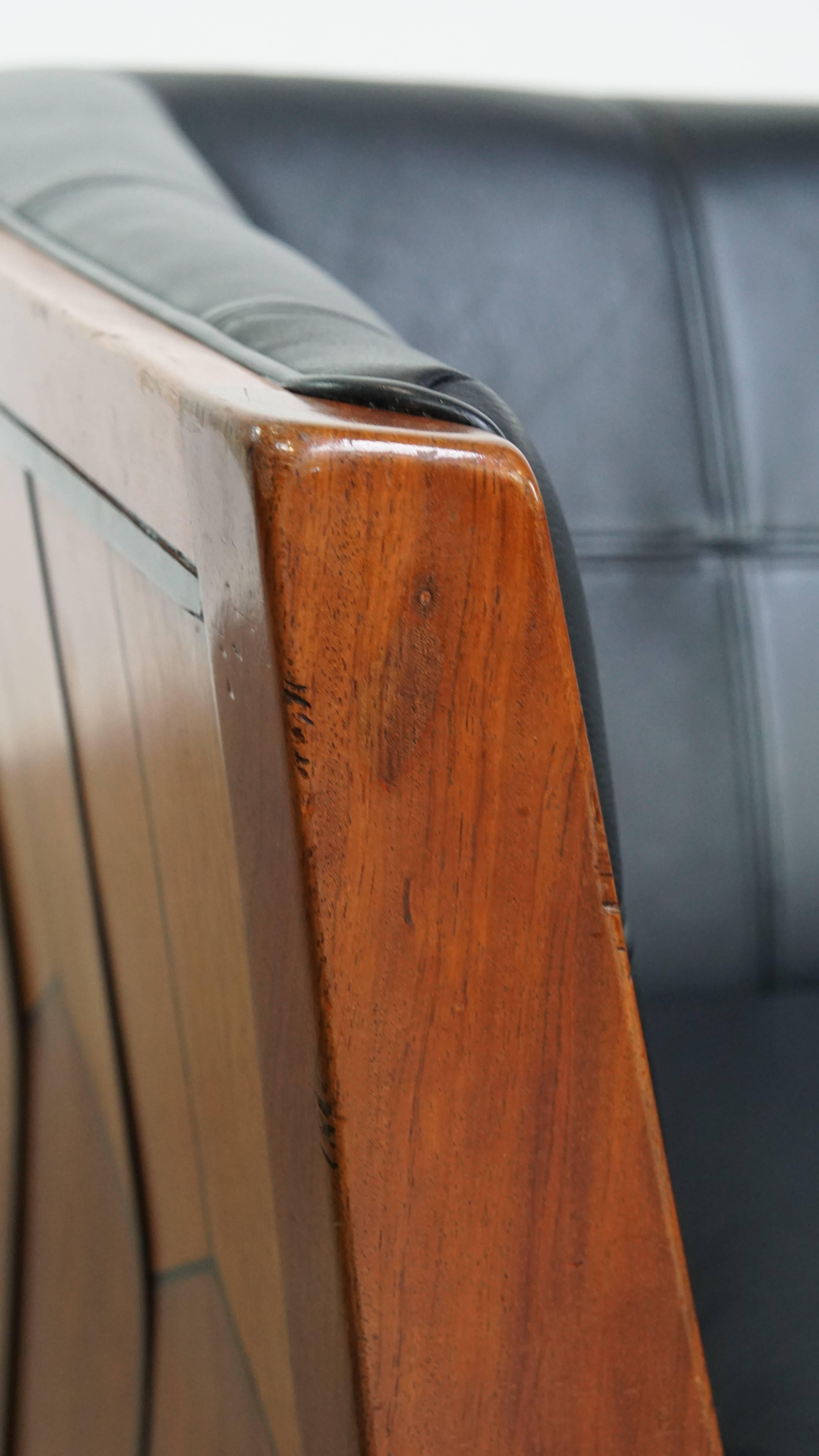 Canapé en cuir 2,5 places Art Deco en vente 4