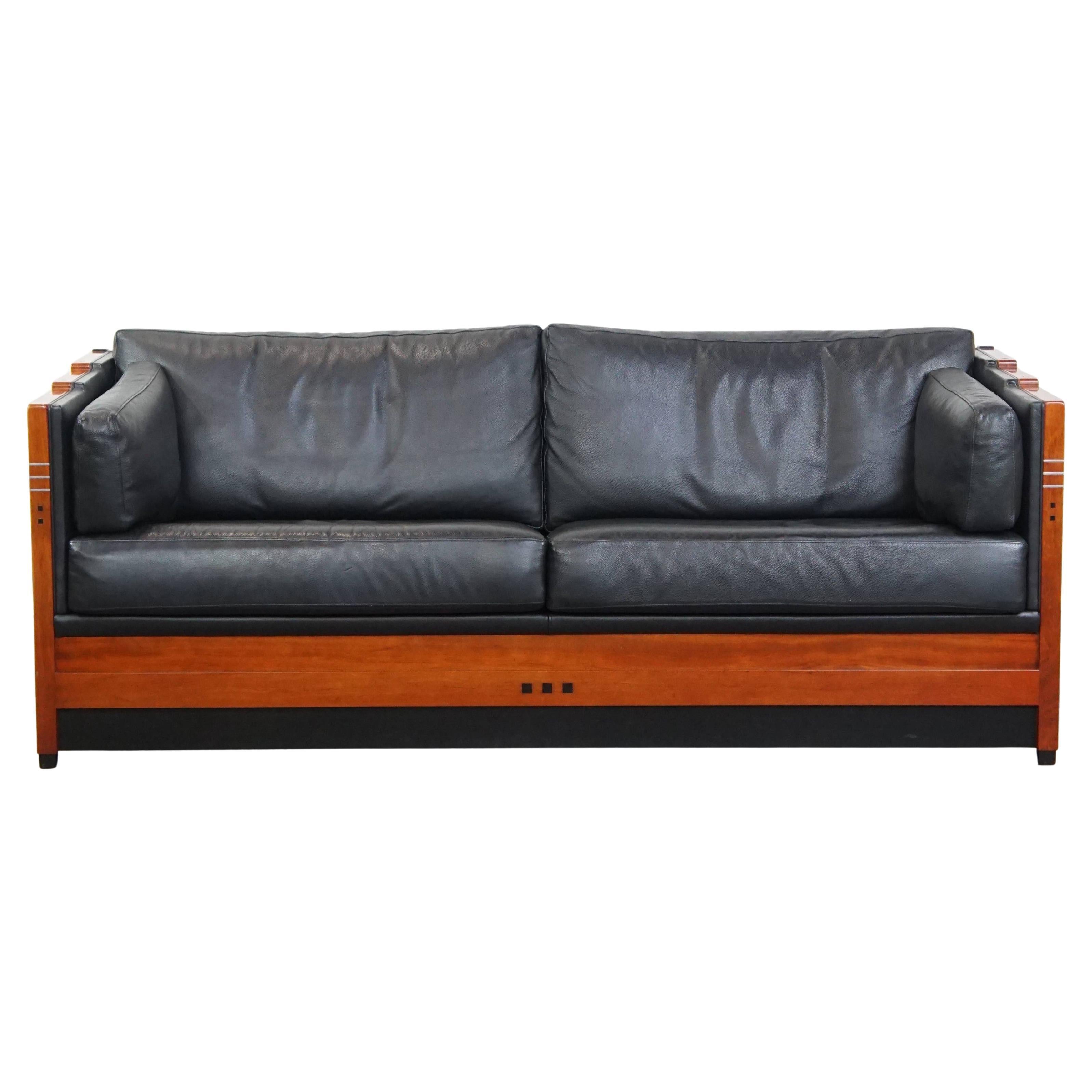 Art Deco 2,5-sitziges Sofa mit ausklappbaren Paneelen