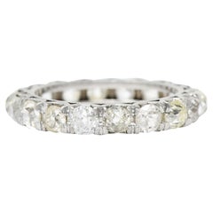 Art Deco 2.50 Ctw Old Mine Diamond Platinum Eternity Band Ring