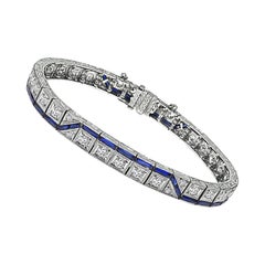Pulsera Art Déco de platino con diamantes de 2,50 ct