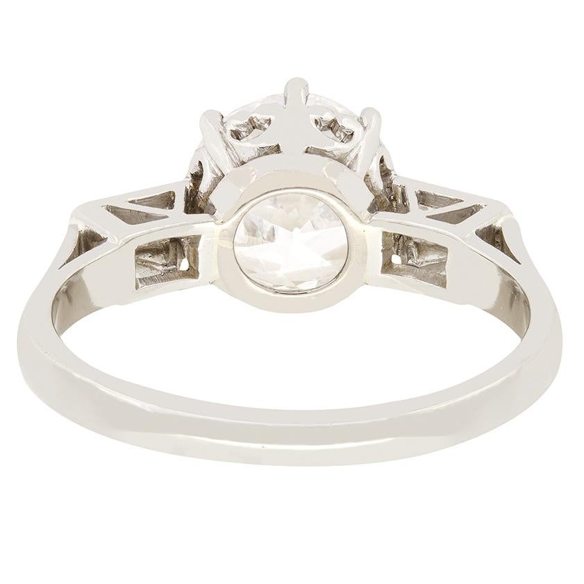 Art Deco 2,52 Karat Diamant Solitär-Ring, ca. 1920er Jahre (Alteuropäischer Brillantschliff) im Angebot