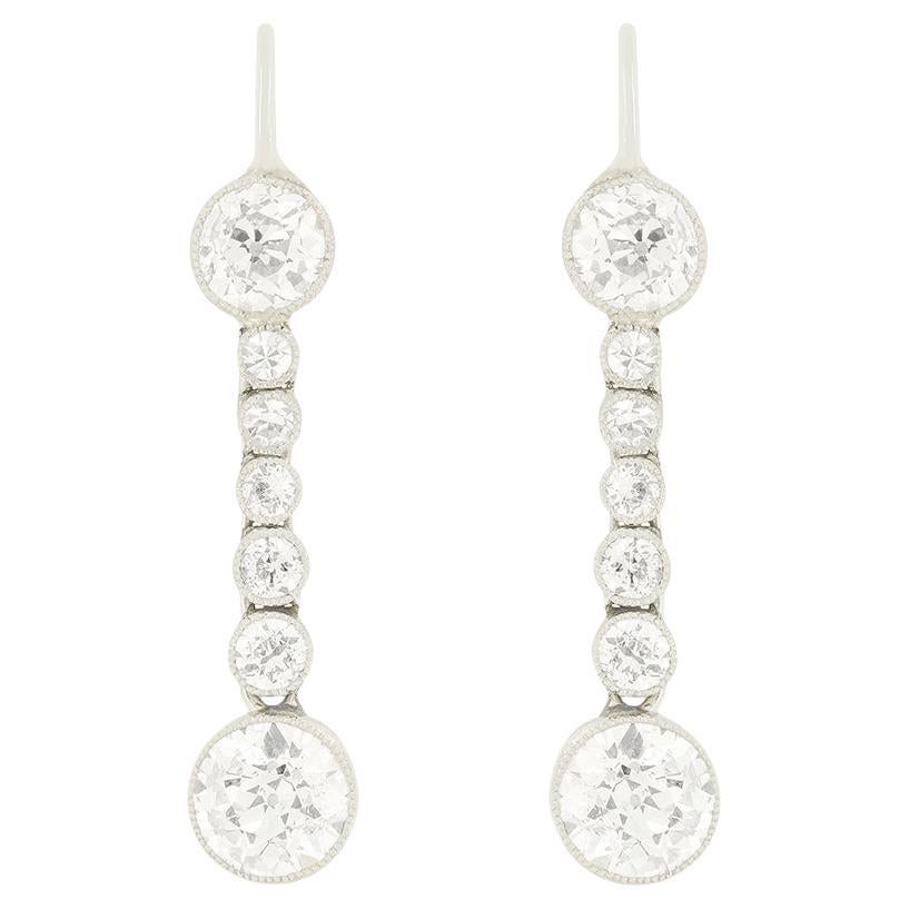 Art Deco 2.54ct Diamond Drop Earrings, c.1920s