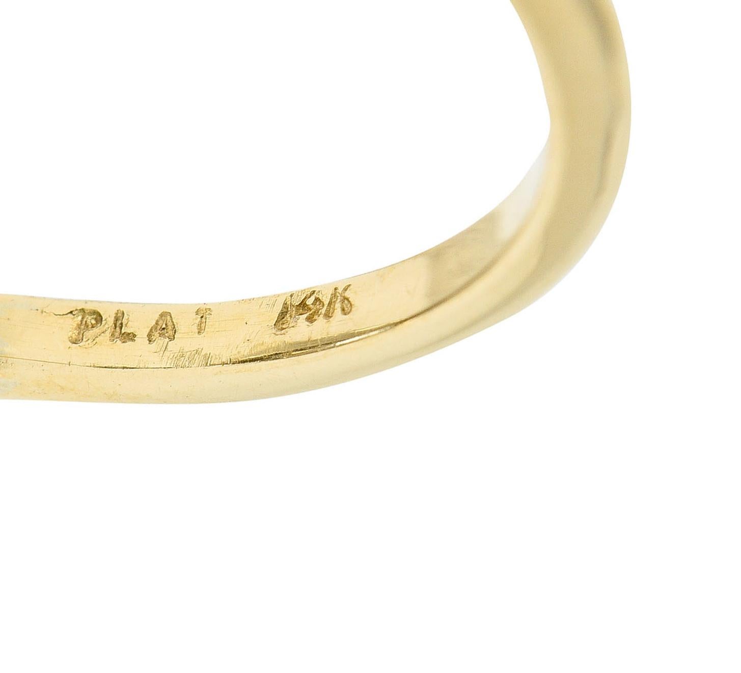 Art Deco 2.56 Carats Diamond Platinum-Topped 14 Karat Gold Cluster Ring GIA 2